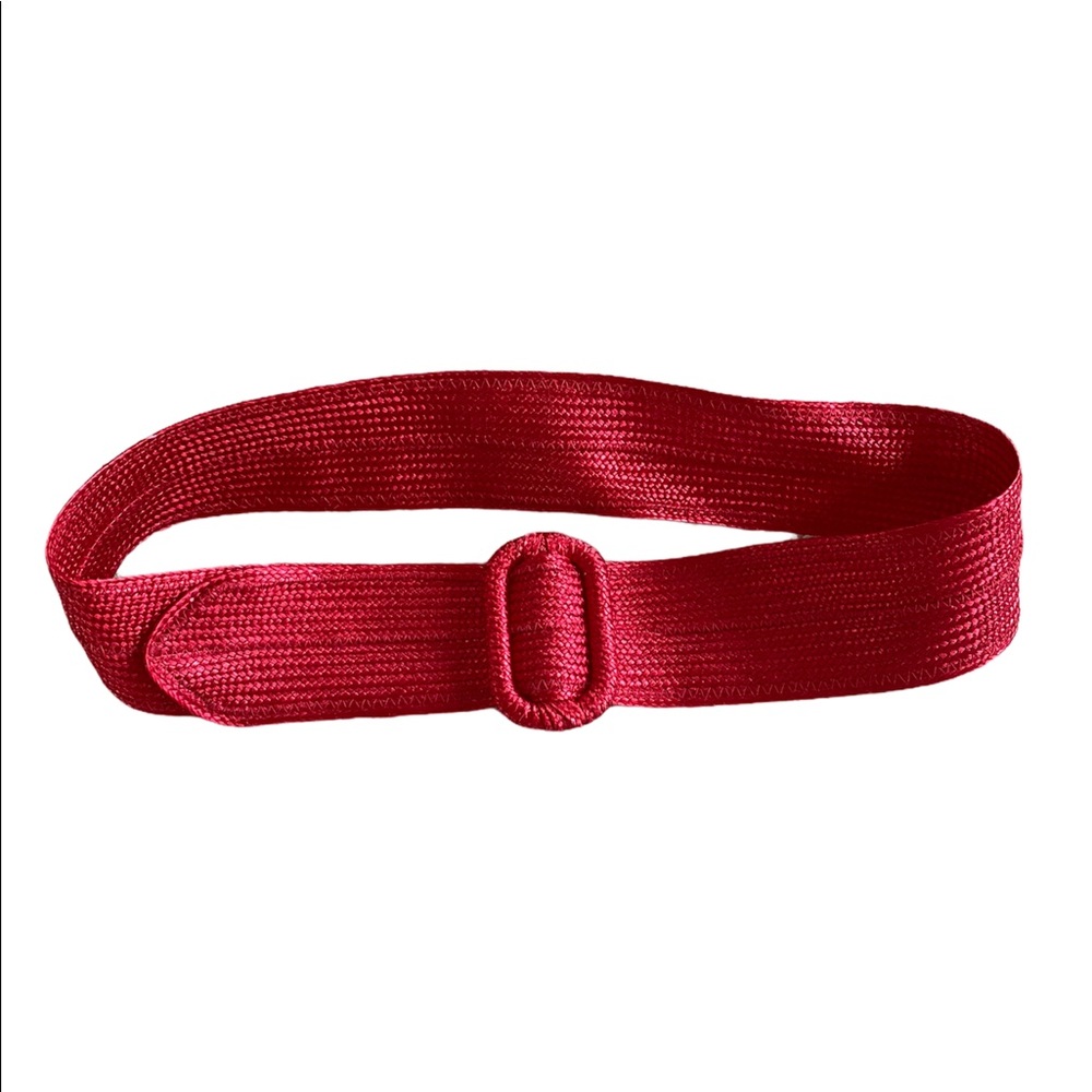Vintage Red Woven Waist Belt